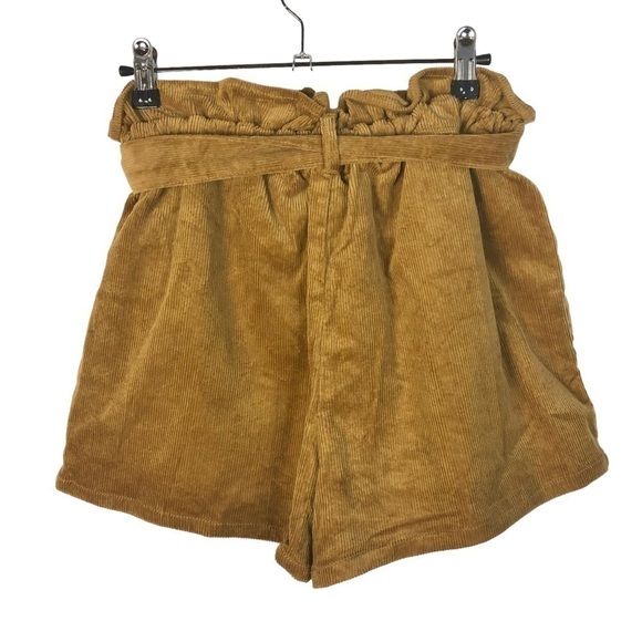 Love Tree Brown Corduroy High Rise Paperbag Shorts M - Picture 3 of 4